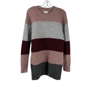 Silverflint Sweater Womens XS Oversized Wool Alpaca Blend Multicolor Striped Top